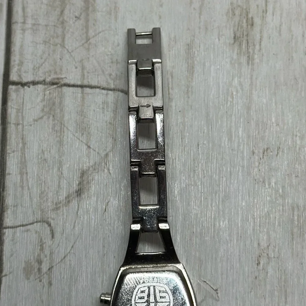 Fossil‎ BIG TIC ES9744 American Flag LED Dial Silver Tone Watch SCRATCHES